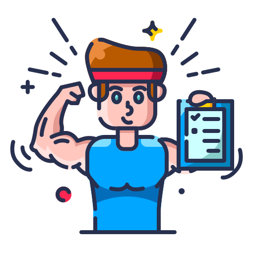 A professional hiring a fitness coach icon